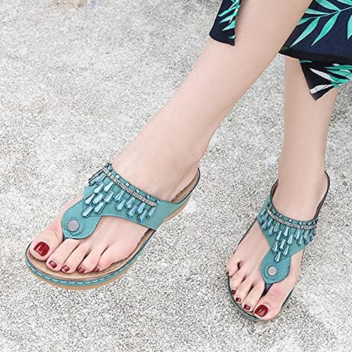 XIPCOKM ženski klin sandale za kline ljetne boemske isječke sa sandalama sa sandalama sa sandalama s lučnim potpornim dijapozitivima