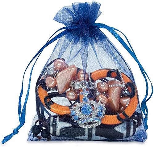 Hongyunla 100pcs torbama organza 5x7 inča mornarsko plava s crtanjem za svadbene zabave torbe za torbice za bombon nakit poklon vrećice