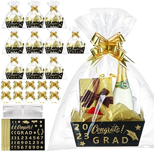 Poklon košara za maturu Set praznih poklon košara od kartona od 8 inča 10 inča prazan za punjenje olovkama zlatne vrećice za naljepnice