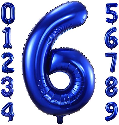 Mornarski baloni s brojem 6,40 inča mornarski balon s brojem 6 Za Rođendan, veliki baloni od folije s digitalnim brojem za rođendanske