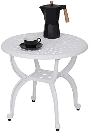 Jardin de Centennial lijevani aluminijski vanjski bočni stol, vanjski stol protiv rušenja, stol za kavu za kavu za zatvoreni, vrt,