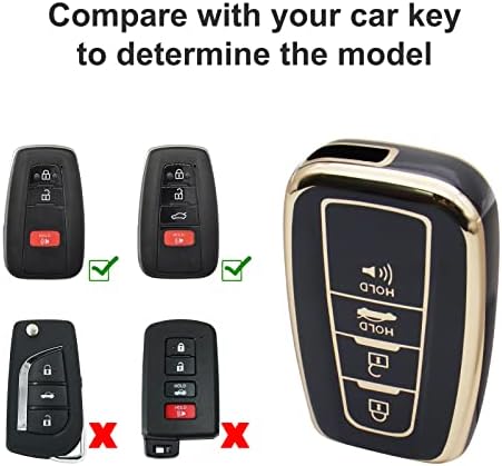 Suncaraccl za Toyota ključ fob poklopca s kožnim privjesom za ključeve, meki TPU za zaštitu od poklopca za poklopce za 2018-2022 Camry