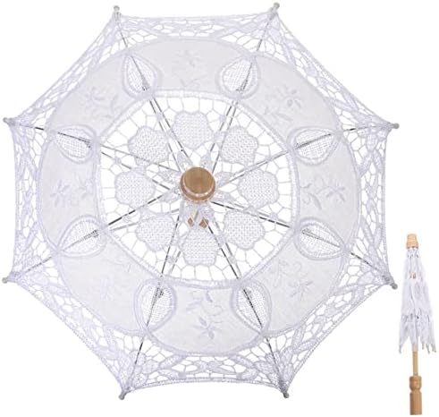 TENDYCOCO 50 cm bijela čipkasta kišobran Parasol vjenčani kišobran Vintage ukrasi