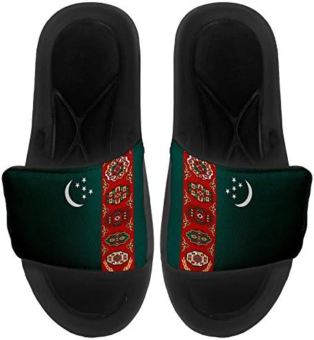 Expressitbest jastučni klizač sandala/dijapozitivi za muškarce, žene i mlade - zastava Turkmenistana - Turkmenistanska zastava