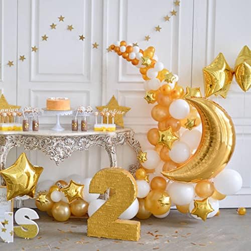 Zlatni baloni u obliku Mjeseca i zvijezde veliki baloni od aluminijske folije ukrašavaju rođendansku zabavu, Dječji tuš, vjenčanje,