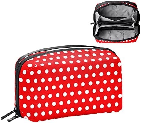 Crvena kozmetička torba s točkicama za torbicu Prijenosni organizator putovanja toaletna torba kozmetička torba za žene