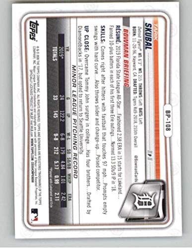 2020. Bowman Prospects Camo BP-108 Tarik Skubal RC Rookie Detroit Tigers MLB Trading Card
