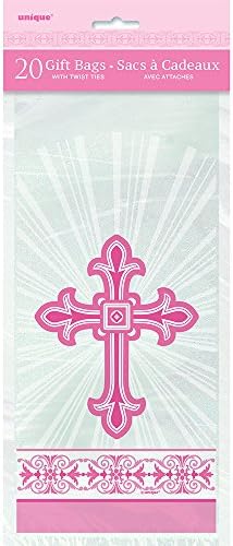 Zračne križne ružičaste religiozne torbe za celofan, 20ct