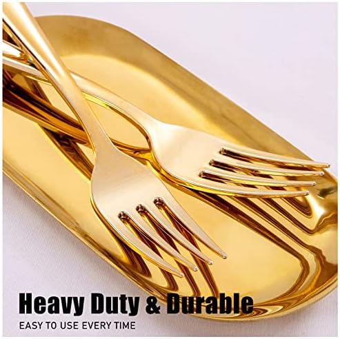 180 komada zlatnog srebrnog plastičnog pribora za jelo za jednokratnu upotrebu - set plastičnog pribora za jelo od 60 vilica, 60 noževa