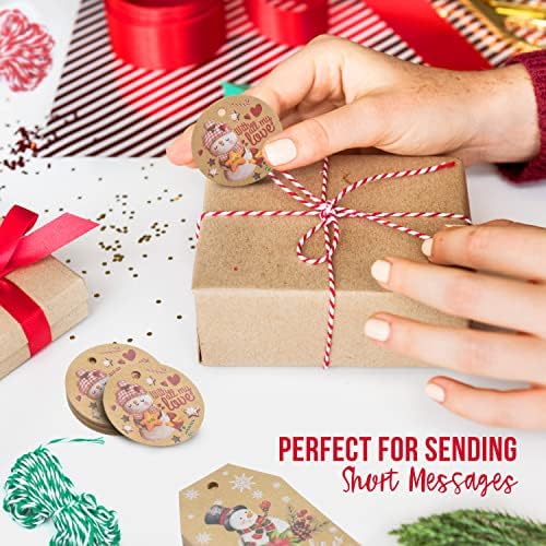 Set božićnih poklon oznaka od 60 komada s pričvršćenom vrpcom savršen je za označavanje vaših darova-10 različitih dizajna blagdanskih