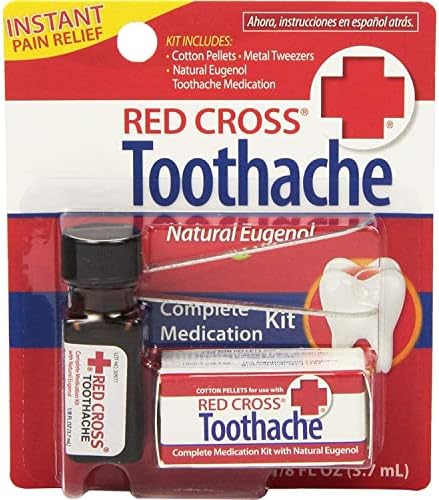 Kapi lijekovi za zube na crvenom križnom