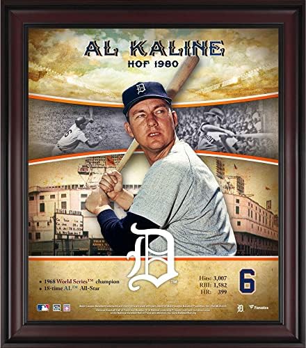 Al Kaline Detroit Tigrovi uokvireni 15 x 17 Profil karijere Hall of Fame - MLB plakovi i kolaži