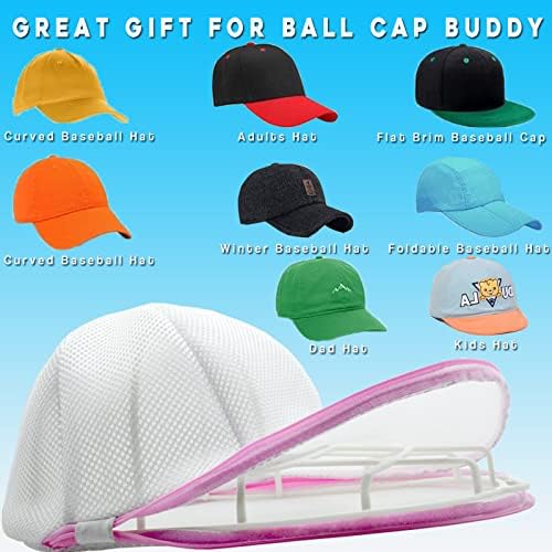 Pranje šešira u perilici rublja, 3 pakiranja sredstva za čišćenje bejzbolskih kapa, vrećice za pranje šešira s vješalicom za pranje