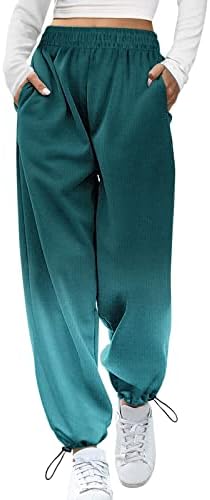 Grge beuu casual gradijentni tisak trenirke kapri hlače za žene palazzo salone s džepnim elastičnim strukom trkača