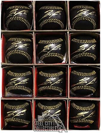 12 CT Lot Ronald Acuna Jr Autografirani crni službeni MLB bejzbol - JSA CoA - Autografirani bejzbols