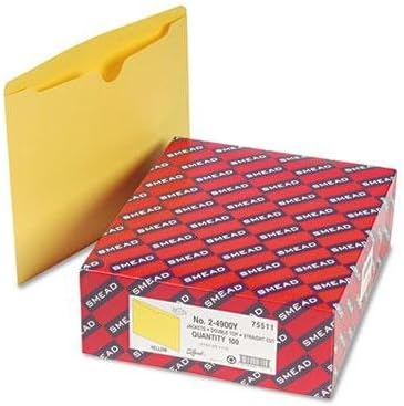 Datoteke u boji 95511 s ojačanim 2-slojnim jezičkom 11-inčne žute boje 100 / kutija