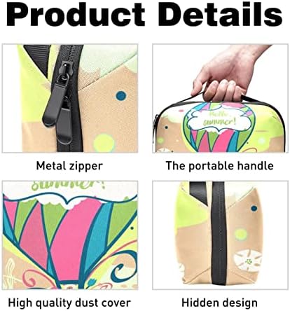 Nošenje torbice za torbicu za torbicu USB kabel Organizator Pocket Pocket Patentnog računala, zdravo ljetni crtani zrak s vrućim zrakom