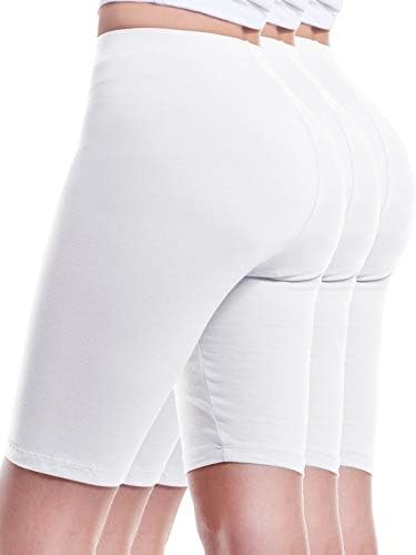 Dizajn Olivia Women's Basic Solid Cotton Active Yoga Biker Shorts Pack