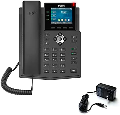 Fanvil X3U Enterprise IP telefon, 2,8-inčni zaslon u boji, 6 SIP linije, dvostruki port Gigabit Ethernet s 5V 1A napajanjem napajanja