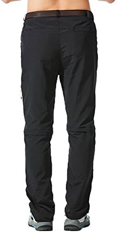 Muške pješačke vjetrovite prozračne kamping brzosušeće planinarske hlače.Plus-size Kabriolet u crnoj boji
