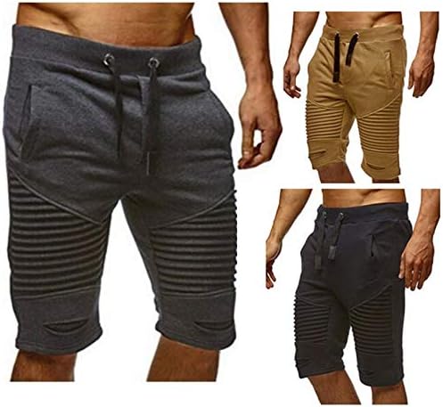 Andongnywell muške kratke hlače Ljetne elastirane struke u teretani Sportski joggers Kratke hlače hlače s džepovima