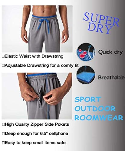 Biylaclesen muški jogger trenerkama džepovi s patentnim zatvaračima prozračni trčanje u teretani za vježbanje atletske mrežice hlače