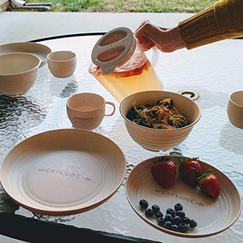 Pšenična slama RV setovi za večeru - RV jela - Pšenične pločice i setovi za slamke i zdjele - Microwavable tanjuri i setovi za zdjele