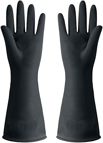 Crne gumene rukavice za čišćenje, rukavice za pranje posuđa od lateksa u kuhinji, teške kemijske rukavice