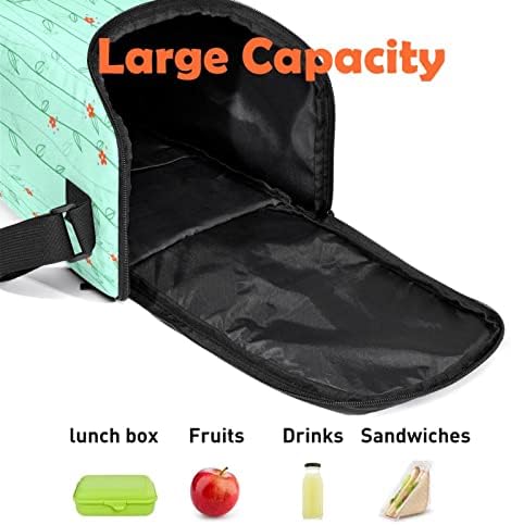Zeleni uzorci velika kanta za ručak kutija za ručak za višekratnu upotrebu lagana torba za ručak kompaktne kutije za ručak