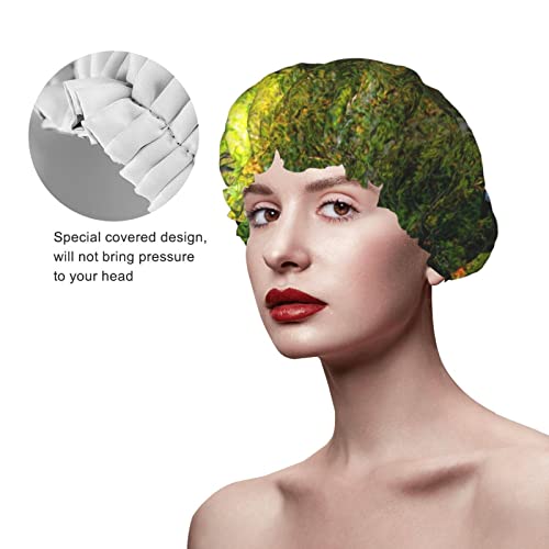 Kapica za tuširanje od prirodne šume, dvoje slojevi šešir za kupanje za žene vodootporne kape za tuširanje elastične kapice za kosu