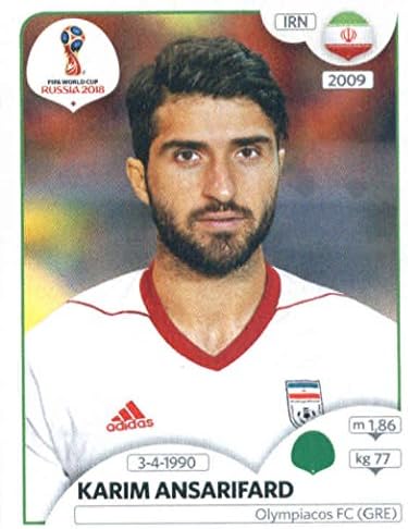 2018. naljepnice Panini Svjetskog kupa Rusija 189 Karim Ansarifard Iran nogometna naljepnica