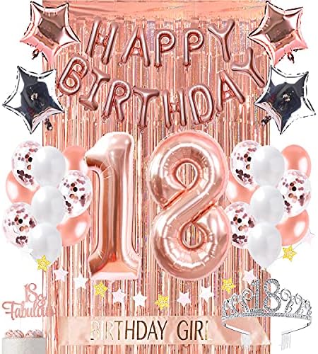Ukrasi o 18. rođendanu, rođendanska zabava Opskrba Fear Cake Topper Topper sretan rođendan folija baloni Konfetti baloni za njezinu