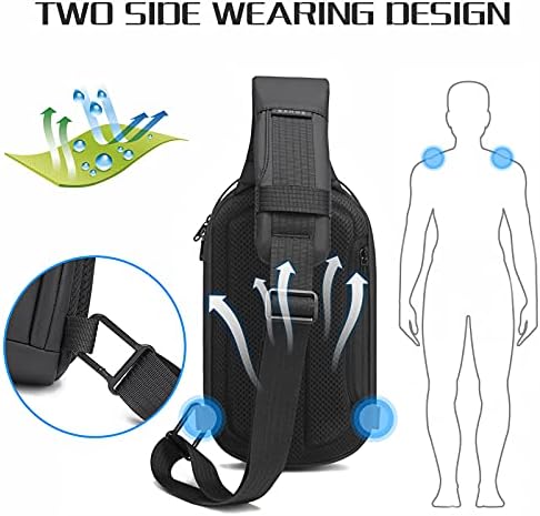 Jumo Cyly vodootporna vreća za muške, USB Crossbody Rockphack casual muški muški rame