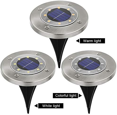 8 LED Outdoor Solar Garden Lights vodootporno u zemlji, svijetla solarna svjetiljka za solarna svjetiljka za palubu dvorišta bijela/toplo