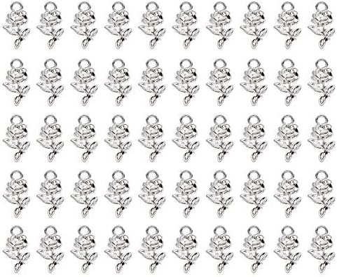 Mini metalne perle privjesci za cvijet ruže veleprodaja za privjesak za ključeve ogrlica privjesci narukvice naušnice izrada nakita