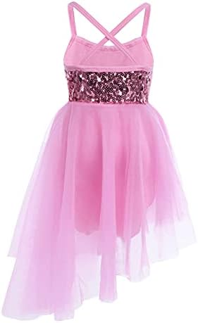 Mandakai Kids Girls Shiny Sequins Liric Dance kostim Camisole baletna plesna haljina Tutu Skirted Leotard