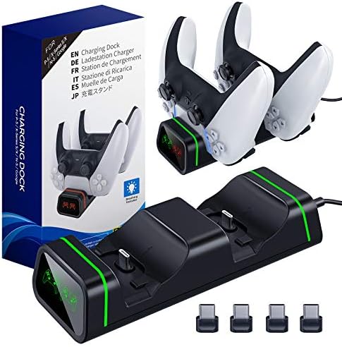 Punjač TiMOVO za PS5, Xbox Series X / S, Xbox One / S / Core, kontroler Switch-Pro, punjač sa dva USB kontrolera, Brzo punjenje stanica