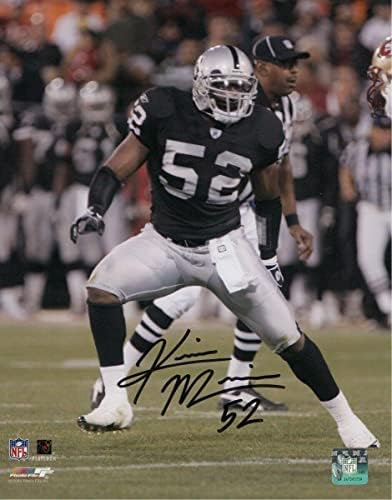Kirk Morrison potpisao je Autografirani 11x14 Photo Oakland Raiders 52 W/COA - Autografirane NFL fotografije