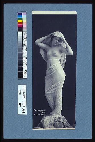 PovijesneFindings Foto: Noć, drapirane žene, gadne tkanine, gole, ženske, statue, Charles I. Berg, C1896