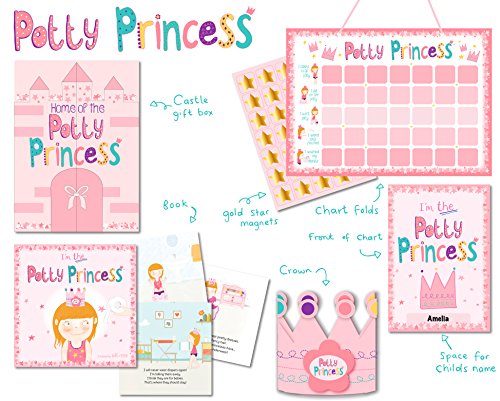 Tickle & Main Princess Potty trening poklon set s knjigom, Potty Chart, Star Magnets i nagradu za Crown za djevojčice mališana
