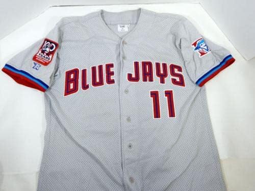 2001. Dunedin Blue Jays Mike Kremblas 11 Igra Upotrijebljena siva Jersey BP 100 Y P 46 38 - Igra korištena MLB dresova