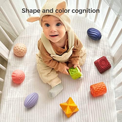 Set senzornih loptica za bebe od 3 do 12 mjeseci, mekane teksturirane kuglice za cijeđenje, Montessori igračke, uskrsno jaje