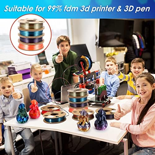 4 Rolls PLA 3D printer filament 1,75 mm višebojan PLA-ov filament Rainbow Filament 3D tiskarski filament Sjajni 1,75 mm PLA tiskarski