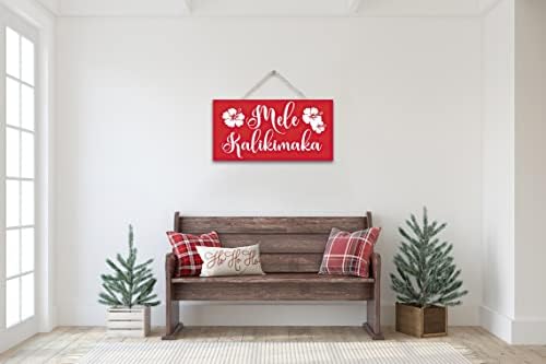 Mele Kalikimaka Crveni Božićni blagdanski znak Havajski odmor drveni znak 12v6 s natpisom dekorativni kućni obiteljski znakovi novost