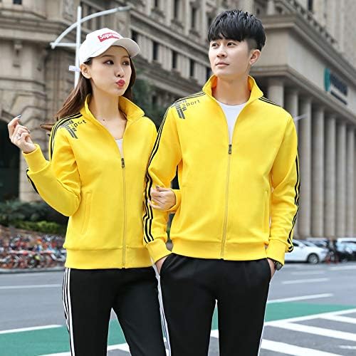 N/a casual set par sportske odjeće stilski na otvorenom za trčanje fitness odjeća 女 2xl žuta.