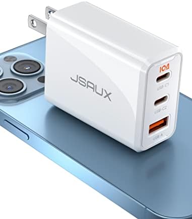 Strujni punjač JSAUX USB-C za brzo punjenje snage 40 W, jedinica za punjenje iPhone 3-портовое punjač Type C sa dva luka PD 20 W USB-C