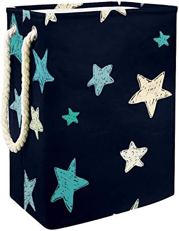 Heterogeni doodle s teksturiranim uzorkom zvijezda 300 inča Oksford PVC vodootporna košara za odjeću velika košara za rublje za deke