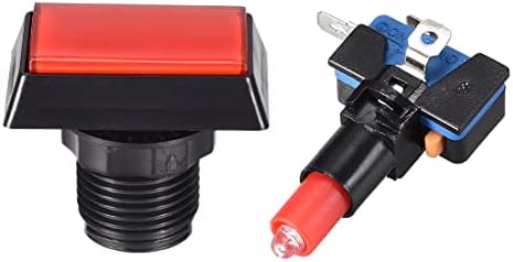 UxCell Game Push gumb 49x33 pravokutnik 12V LED osvijetljeni prekidač gumba s mikro prekidačem za arkadne video igre plava 5pcs