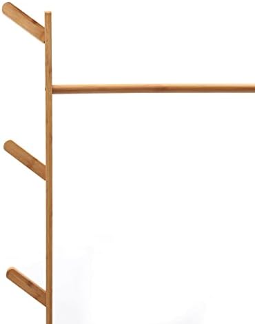 53,3 stalak za odjeću od bambusa, 3-u-1 stalak za odjeću s rotirajućim kotačima od 360 mb, moderna viseća vješalica u obliku stabla