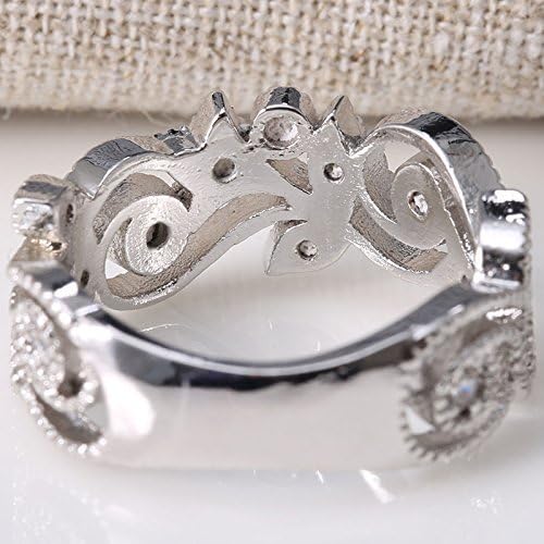 Modne ženske cipele 925 srebra s bijelim topazom ostavlja vjenčani vjenčani prsten 95-10